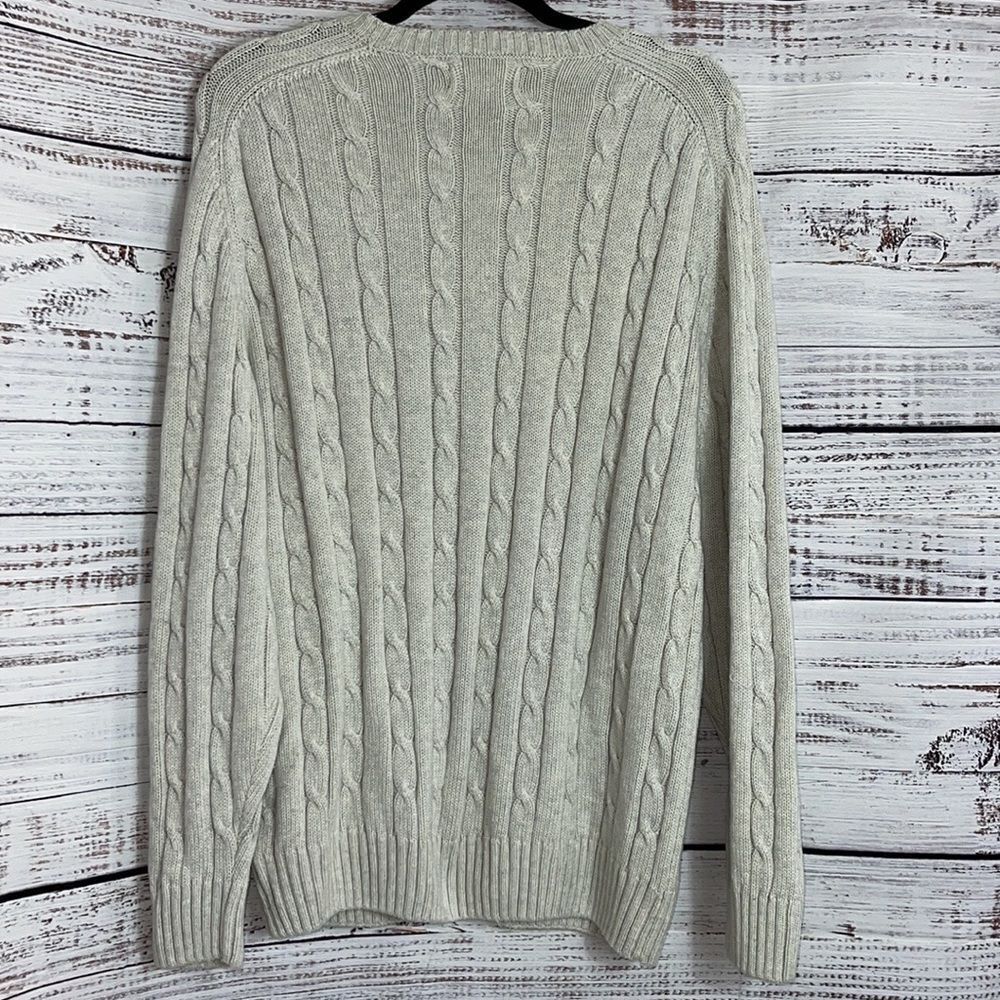 Vintage Alexander Julian sweater Mens size large cotton cable knit crew neck 90s - Picture 7 of 12